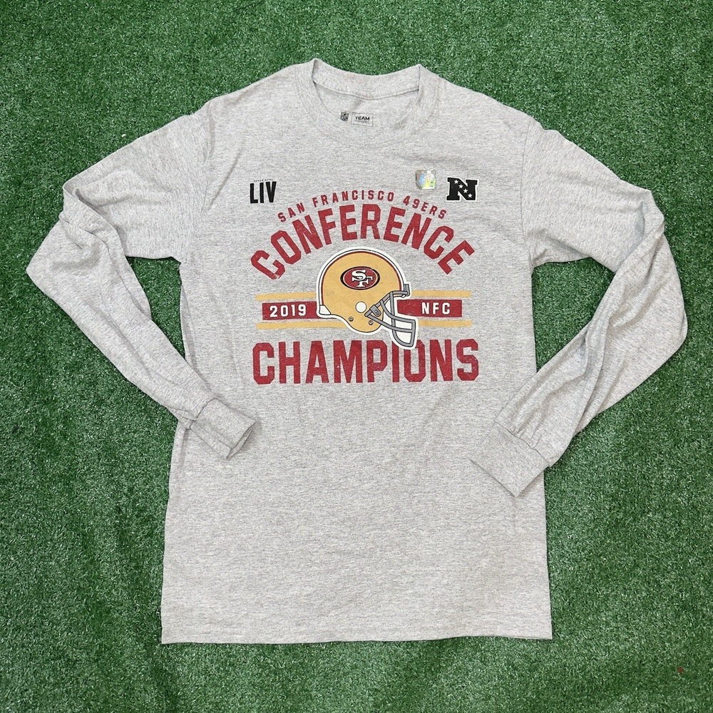 San Francisco 49ers NFC Champions Long Sleeve‎ Shirt Gray Small NFL Team Apparel